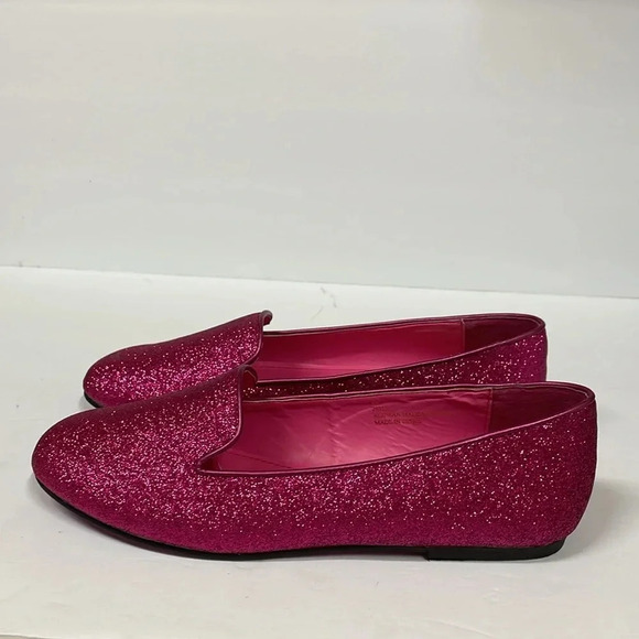 Twiggy London Pink Glittery Wide Width Taylor Swift Flats - Picture 4 of 11